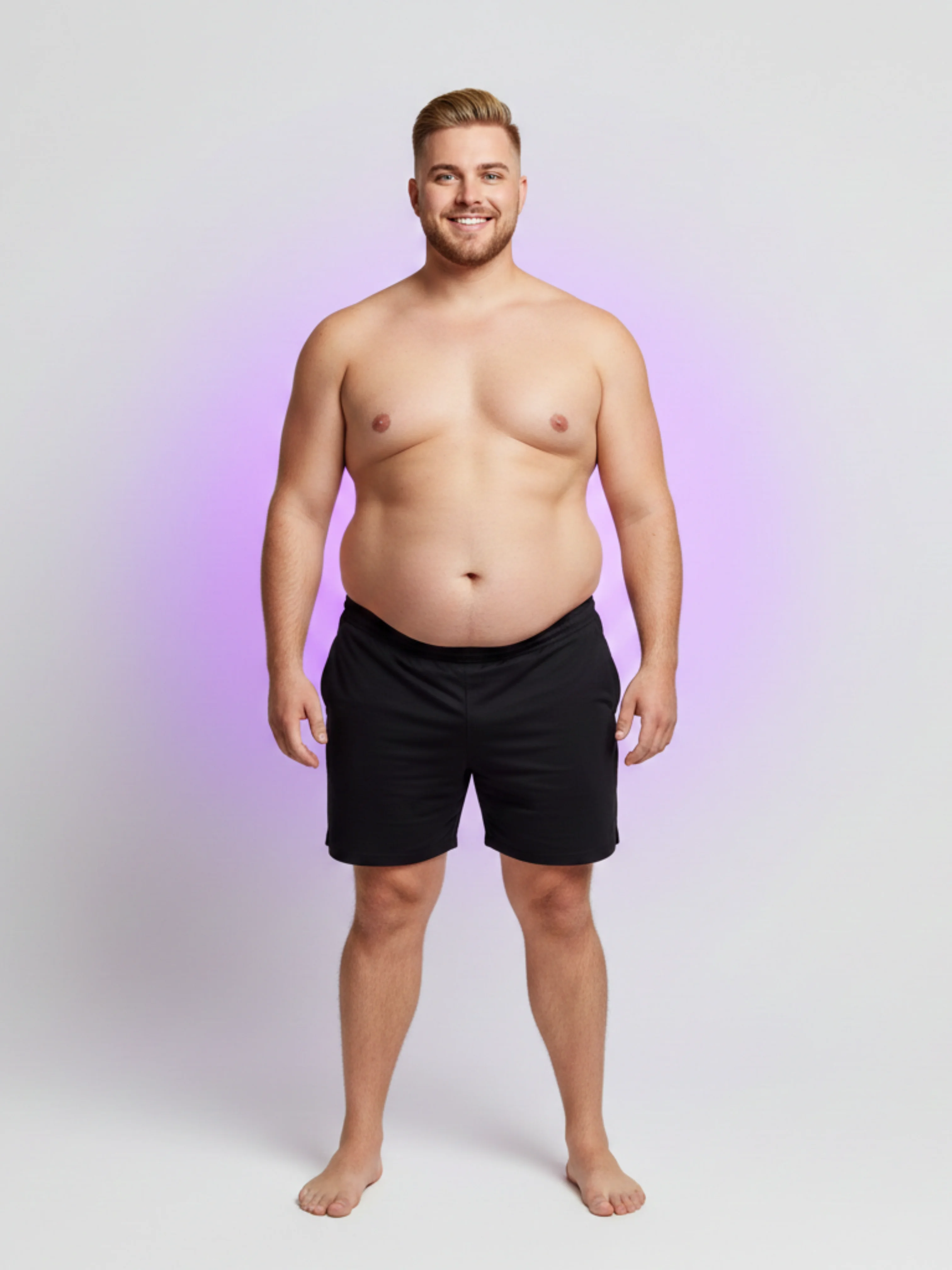 Before body composition portrait showing starting physique