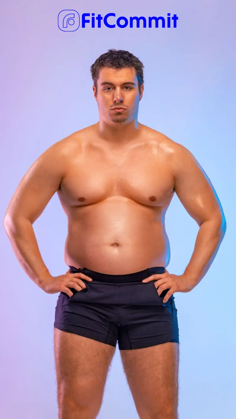 Before body composition portrait showing starting physique